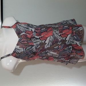 GAP Women's Fancy Crop Top-Fall Color Feathers-Ruffles-Adjust Straps-NWOT-Sz S